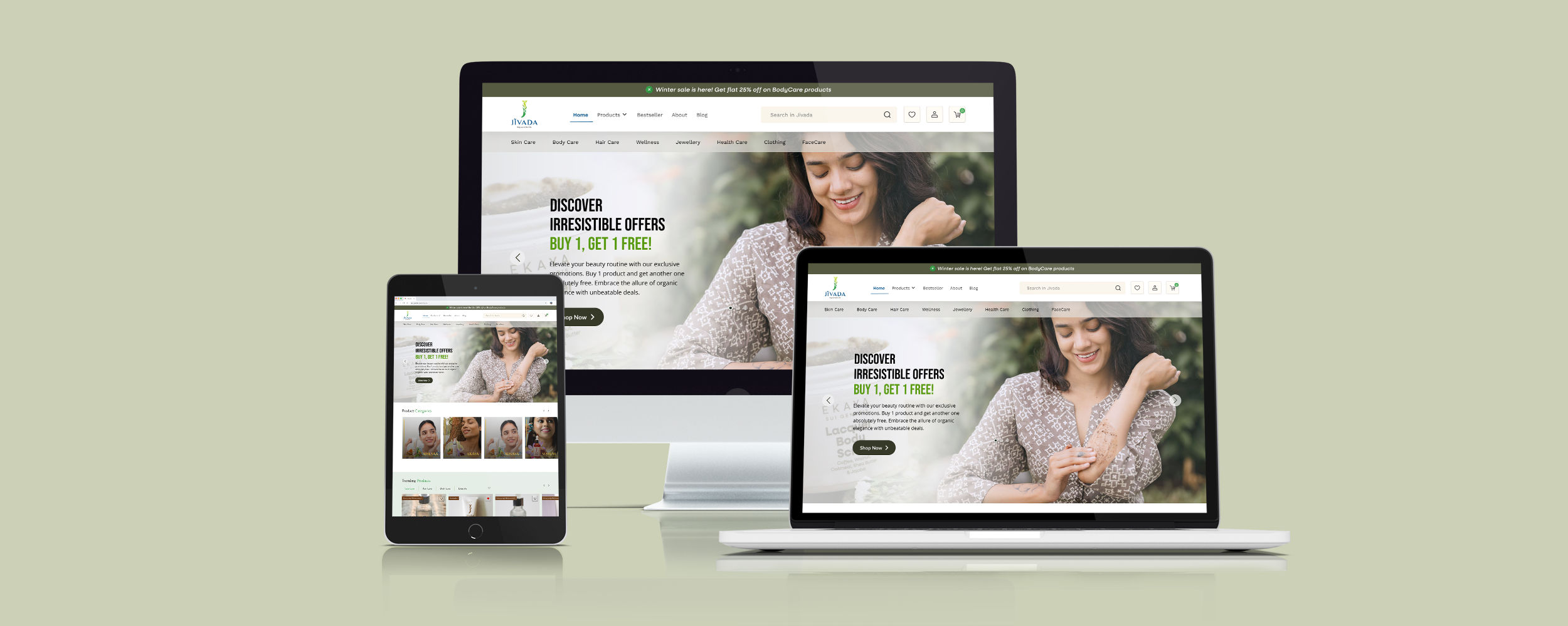 Jivada e-commerce redesign